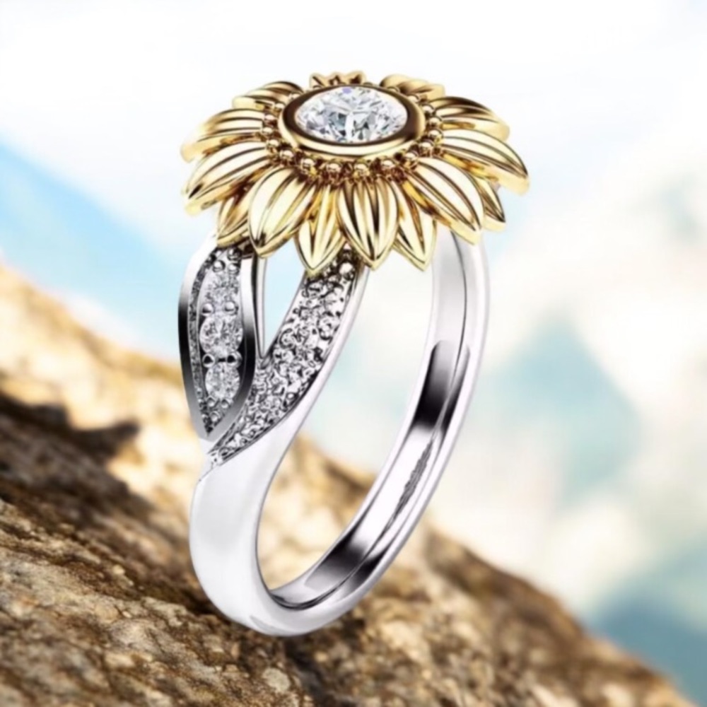 Diamond Golden yellow and silver ring